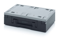 Toolboxen Pro, mit 2 gleichschließenden Schlössern, 600x400x175 mm, Box dunkelgrau, Deckel hellgrau