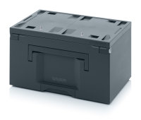 Toolboxen Pro, mit 2 gleichschließenden Schlössern, 600x400x340 mm, Box dunkelgrau, Deckel dunkelgrau