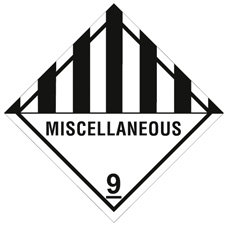 Gefahrgut-Etiketten, 100 x 100 mm, mit Aufdruck/Symbol, &quot;Miscellaneous&quot;