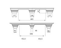 Inka-Palette - 1140x1140 mm(L x B), Tragkraft: 1.250 kg, Palettenma&szlig;: Container
