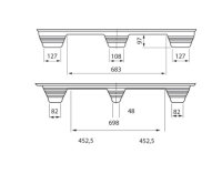 Inka-Palette, 1140x1140 mm ( L x B), Tragkraft: 900 kg, Palettenma&szlig;: Container