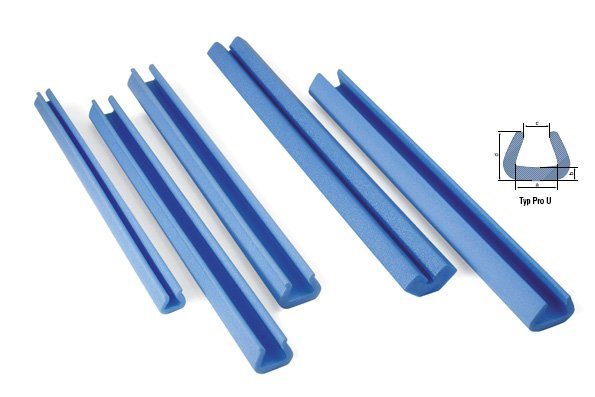 Kantenschutzprofil, 2000 x 60 x 60 mm, 11 mm St&auml;rke, blau, aus Schaum, PRO U