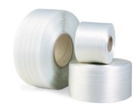 Polyesterband fadenverstärkt, 16mm breit x 850 lfm, weiß, Reißfestigkeit 450 kp