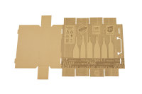 PTZ-Flaschenkarton 2-wellig, 420 x 105 x 105 mm, braun, postgepr&uuml;ft