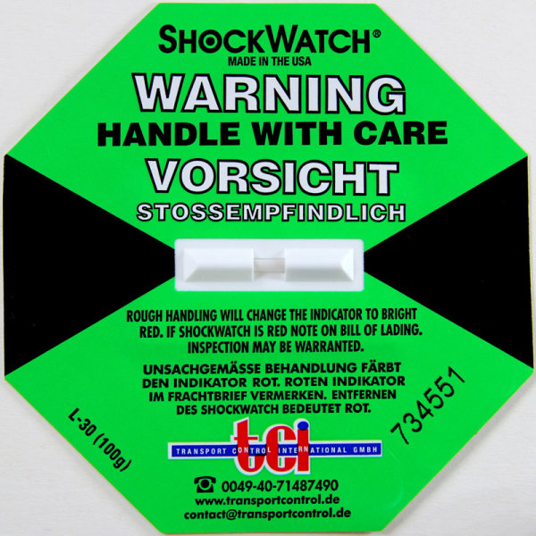 Shockindikator Shockwatch gr&uuml;n