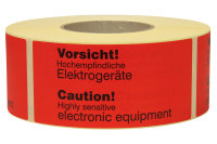 Warnetiketten, 145 x 70 mm, aus Papier, "Sensitive electronic equipment"