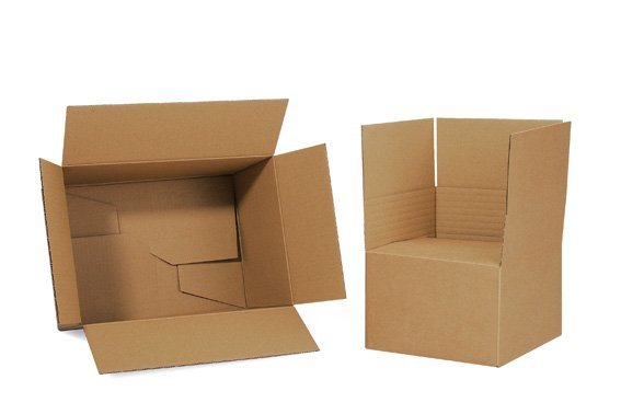 Wellpapp-Faltkarton 1-wellig, 305 x 215 x 130 - 220 mm, Qualit&auml;t 1.20 B, braun