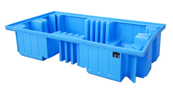 GREEN-LINE PE-Auffangwanne WP 2/11, aus robustem Polyethylen, Blau, 2340x1360x510 mm