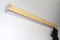 Hakenleiste Holz/Stahl, lichtgrau, LxBxH cm: 200x35x45