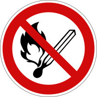 Verbotsschild "Feuer, offenes Licht und Rauchen verboten"
