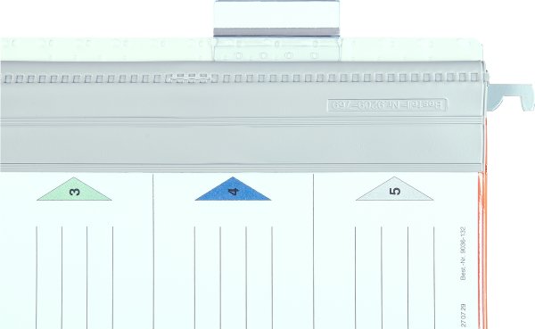 Rastreiter mit Bezeichnungsstreifen, 50mm breit, f&uuml;r Personalhefter Typ 3, Transparent, Verpackungseinheit: 1 P/10