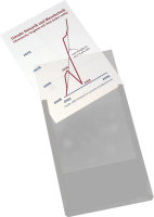Magnet-Sichttasche, DIN A4, aus Hart-PVC, mit Magnetstreifen auf der Rückseite, Grau, Ausrichtung hoch, Maße 217 x 305 x 3 mm, Grau, Verpackungseinheit: 1 P/10