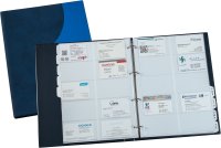 Visitenkartenbuch DIN A4, inkl. Register und 20 H&uuml;llen f&uuml;r 400 Karten, Blau, Verpackungseinheit: 1 STK