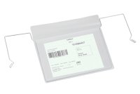 Drahtb&uuml;gel-Sichttasche, ohne Klappe, zur Anbringung an Gitterboxen, Transportkisten, Kartons, Kunststoffk&auml;sten etc., Ma&szlig;e (BxH) 195 x 135 mm, Format f&uuml;r DIN A6, Ausrichtung quer, Verpackungseinheit: 10 STK
