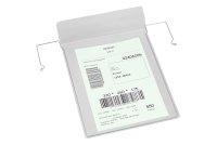 Drahtb&uuml;gel-Sichttasche, ohne Klappe, zur Anbringung an Gitterboxen, Transportkisten, Kartons, Kunststoffk&auml;sten etc., Ma&szlig;e (BxH) 195 x 135 mm, Format f&uuml;r DIN A6, Ausrichtung quer, Verpackungseinheit: 10 STK