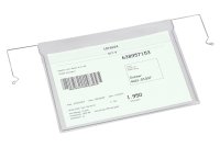 Drahtb&uuml;gel-Sichttasche, ohne Klappe, zur Anbringung an Gitterboxen, Transportkisten, Kartons, Kunststoffk&auml;sten etc., Ma&szlig;e (BxH) 195 x 135 mm, Format f&uuml;r DIN A6, Ausrichtung quer, Verpackungseinheit: 10 STK