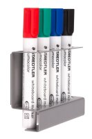 Haltebox für Whiteboard-Stifte, magnetisch, BxHxT 120 x 90 x 40 mm, für Stifte mit Durchmesser von ca. 18 mm, Silber, Verpackungseinheit: 1 STK