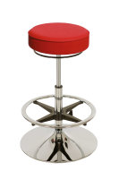 Stehhilfe / Hocker mit Kunstledersitz - verschiedene Farben, Sitzhöhenverstellung: 580 - 830 mm, Ringauslösung, verchromter Tellerfuß, inkl. Fußring
