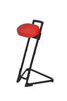 Stehhilfe Kunstleder Sitz - verschiedene Farben,Sitzhöhe: 600-850 mm, Neigeverstellung, Rückstellautomatik, Stahlrohrgestell Schwarz, Bodengleiter