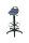 Stehhilfe, Kunststoff-Fu&szlig;kreuz Gleiter, PP blau oder PU schwarz Sitzh&ouml;he 610-860mm, R&uuml;ckenst&uuml;tze, Fu&szlig;ring, Sitzneige