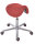 Rollhocker Sattelsitz PU-Bezugsstoff - verschiedene Farben, gepolstert, Sitzneigeverstellung, Sitzh&ouml;he: 500 - 660 mm, Fu&szlig;kreuz: Aluminium, Doppelrollen