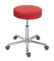 Rollhocker Sitz: PU-Bezugsstoff - verschiedene Farben gepolstert, Ø 360 mm, Sitzhöhe: 540 - 720 mm, Fußkreuz: Aluminium, Doppelrollen