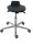 ESD Rollhocker Sitz: PU, schwarz, ergonomisch geformt, Integralschaum - verschiedene Sitzh&ouml;hen, Neigeverstellung, Aluminium-Fu&szlig;kreuz ,&nbsp;Bodengleiter oder Rollen