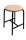 Hocker - Stappelhocker mit PU Sitz  Buche &oslash; 350 mm, Sitzh&ouml;he 550 mm,  Stahlrohrgestell, Fu&szlig;verstrebung, Gestellfarbe schwarz