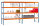 Weitspannregal W100 als Stecksystem, mit Spanplatten, blau/orange/verzinkt, in verschiedenen Gr&ouml;&szlig;en