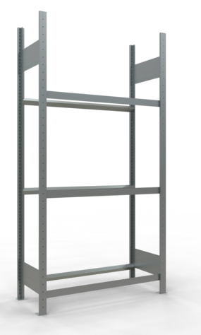 Reifengrundregal 2000x1000x400 mm - 3 Eb.&aacute; 1000 mm, Rahmen montiert