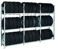 Reifengrundregal 2000x1000x400 mm - 3 Eb.&aacute; 1000 mm, Rahmen montiert