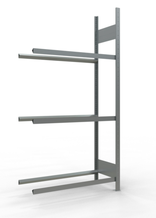 Reifenanbauregal 2000x1300x400 mm - 3 Eb. &aacute; 1300 mm, Rahmen montiert