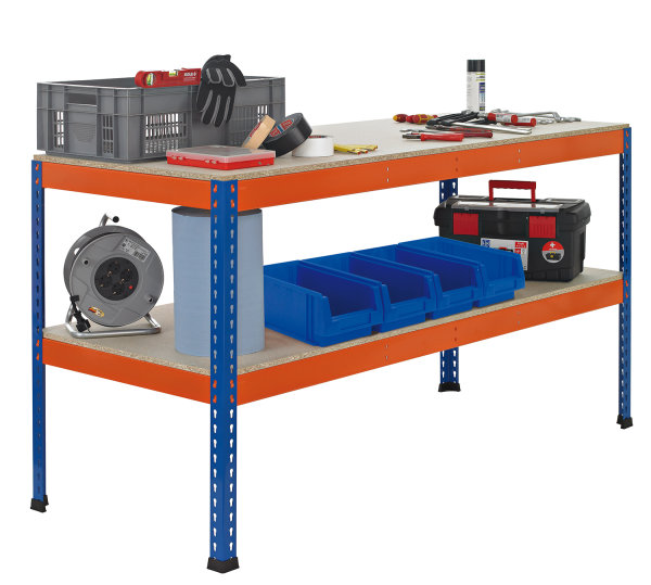 Z1 Werktisch blau/orange - 990 x 2450 x 621 mm