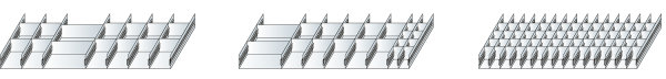 Schlitzwannen-Set 2 f&uuml;r - Schubladen, 100 mm H&ouml;he