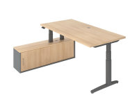 Schreibtisch+Sideboard, Platte 200x100x3,8cm, C-Fu&szlig;...