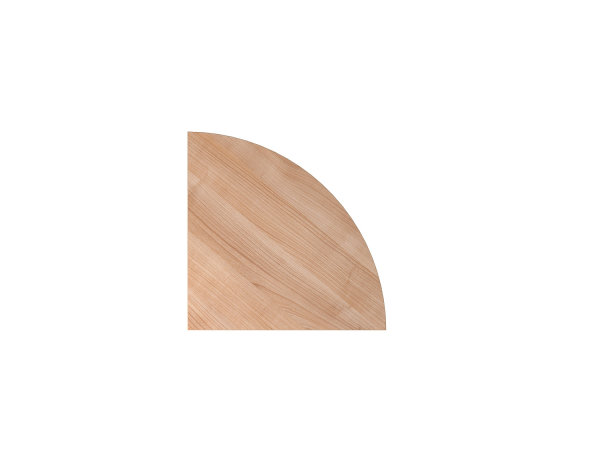 Verkettungswinkel , LxB: 80 x 80 cm, 25 mm dick, 2 mm ABS-Kante , reieckform-Nussbaum, Viertelkrei