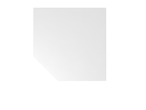 Verkettungsplatte 120 x 120 cm, 25 mm dick, 2 mm ABS-Kante, Quadratform mit abgeschr&auml;gter Ecke-Wei&szlig;, Silber, QT-Serie