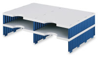 Schubladenbox styrodoc duo Aufbaueinheit-4 Fächer Blau/Schwarz - Standard