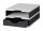 Schubladenbox styrodoc uno SET, 2 F&auml;cher, schwarz/grau mit 1 System-Schublade schwarz und Unterteilungs-Set