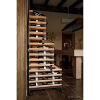 Weinregal Holz RAXI Motion (fahrbar) 90 Flaschen Buche - Farbe: Kirschbaum 55 x 130 cm