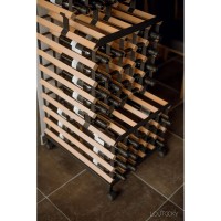 Weinregal Holz RAXI Motion (fahrbar) 90 Flaschen Buche - Farbe: Kirschbaum 55 x 130 cm