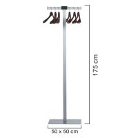 Unilux SPIRIT Garderobenst&auml;nder metallgrau, Kleiderstange mit Standfu&szlig; (50 x 50 cm), 6 Holzb&uuml;gel inklusive, 175 cm hoch