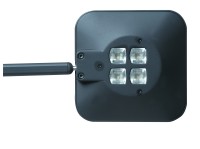 Unilux MAGIC LED-Tischleuchte mattschwarz, mit taktilem Dimmschalter, Abschaltautomatik, Gelenkarm und Standfu&szlig;