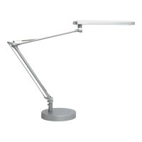 Unilux MAMBO LED Schreibtischleuchte grau, mit Tischklemme, Standfu&szlig; und Gelenkarm