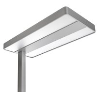 Unilux LIXUS LED-Stehleuchte metallgrau, dimmbar,  sehr flacher Standfu&szlig;, Drehschalter am Mast, 195 cm hoch
