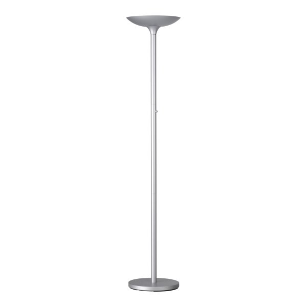 Unilux VARIALUX LED-Deckenfluter metallgrau, dimmbar, Drehschalter am Mast, warmwei&szlig;es Licht, 180 cm hoch