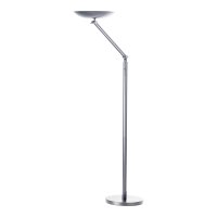 Unilux VARIALUX ARTICULATED LED-Stehleuchte metallgrau, flexibel durch Gelenkarm, dimmbar, Drehschalter am Mast, warmwei&szlig;es Licht