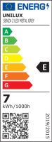 Unilux SENZA LED-Tischleuchte metallgrau, Lichtst&auml;rke/-farbe dimmbar, Gelenkarm