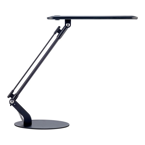 Unilux RUMBA LED-Schreibtischleuchte schwarz, kompakt, Kopf dreh- und neigbar, Arm neigbar