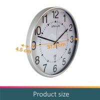 Unilux MAXI WAVE Wanduhr mit Funksteuerung schwarz, Durchmesser: 37,5 cm, m. Batterie